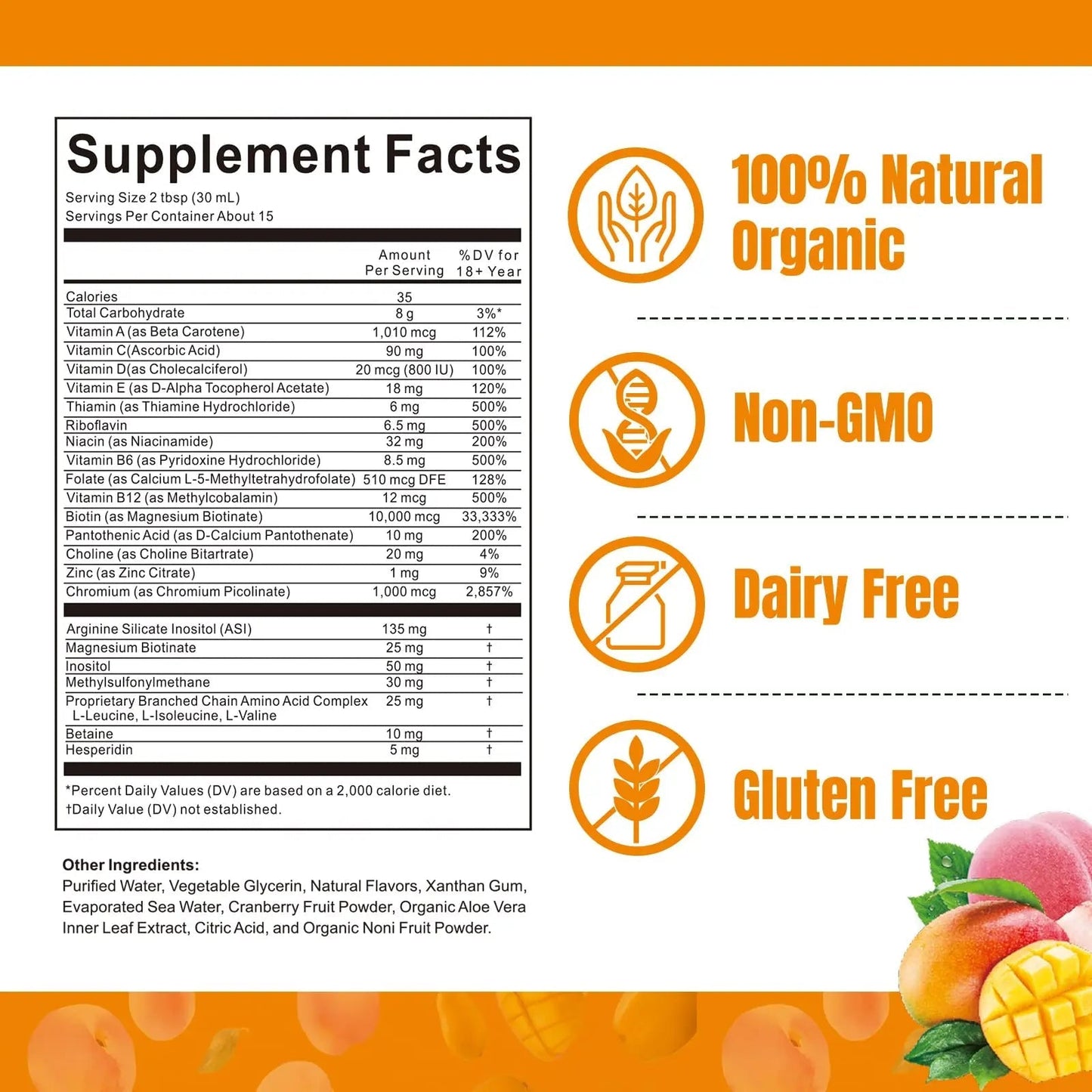 Liquid Multivitamin for Hair Growth | Biotin 10000mcg | Hair & Skin Support Supplement | Clinically Tested for Thicker Hair & Skin Elasticity - PrimeBioHealth - canada supplements