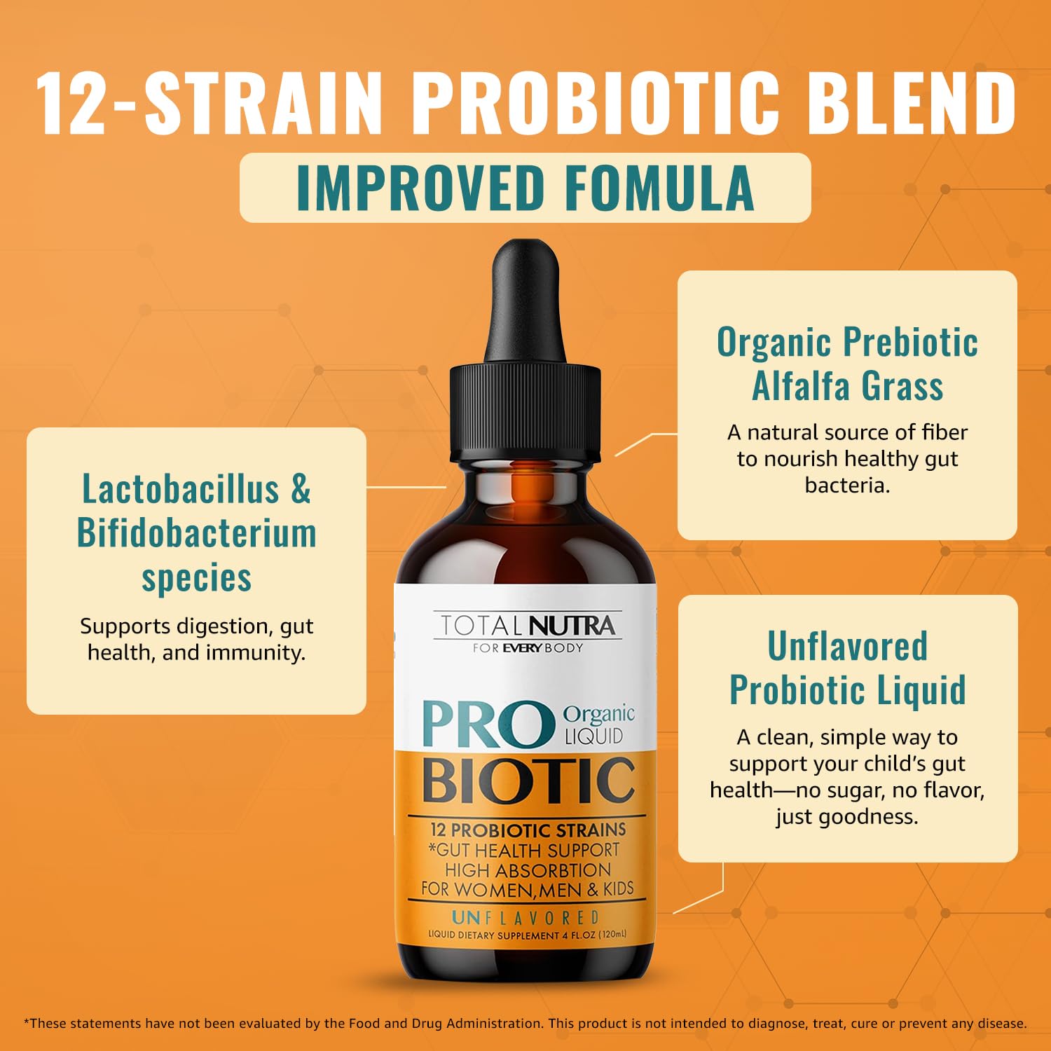 Liquid Probiotic for Women, Men, Kids, Toddler Probiotic: USDA Organic Probiotics, Vegan Probiotic Liquid & Alfalfa Blend + Acidophilus for Gut Health, - PrimeBioHealth - canada supplements