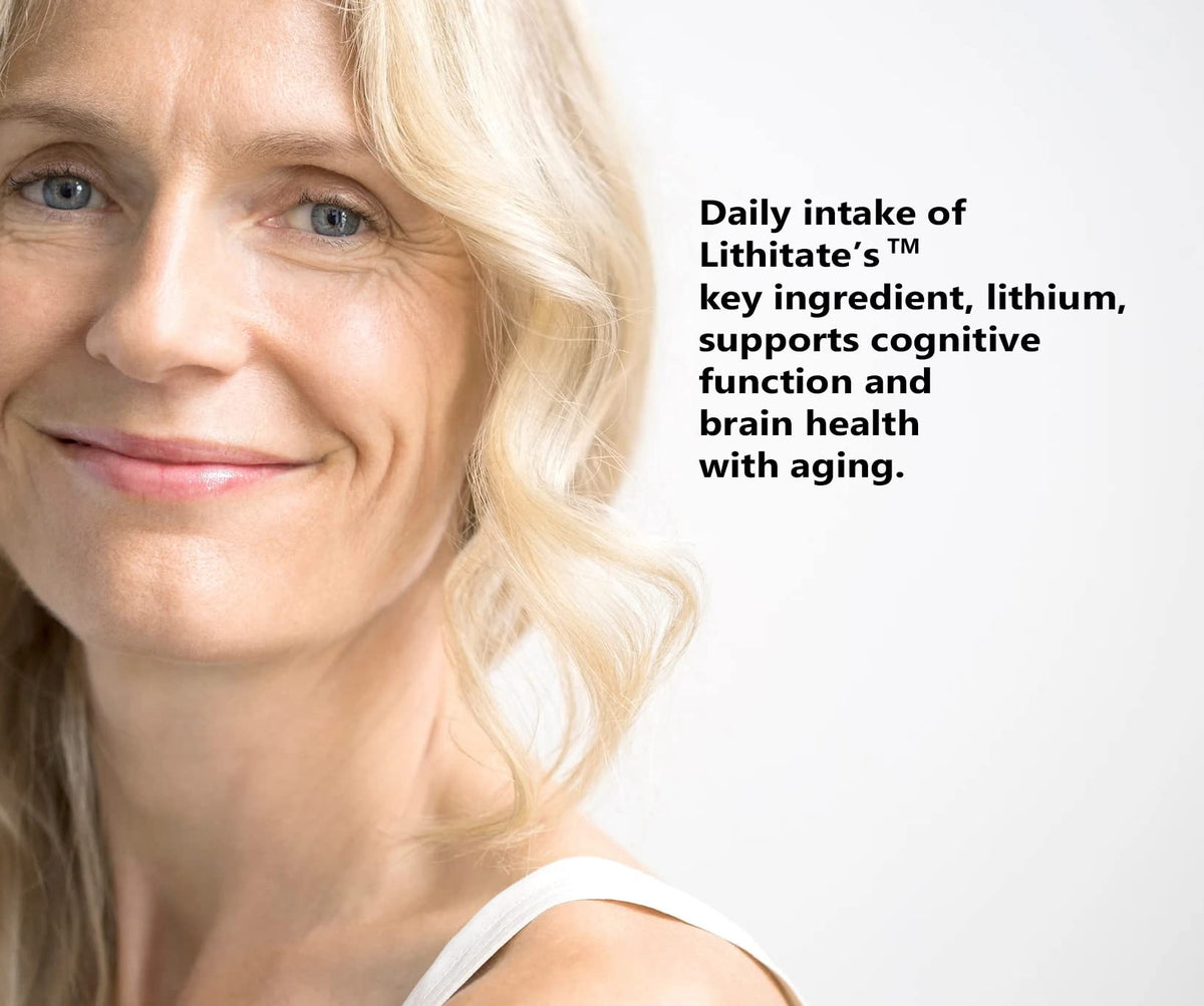 lithitate Lithium Aspartate 10mg | Supports Cognitive Function & Brain Health with Aging | NSF Certified | Promotes Mental Clarity, Healthy Mood & Longevity - PrimeBioHealth - canada supplements