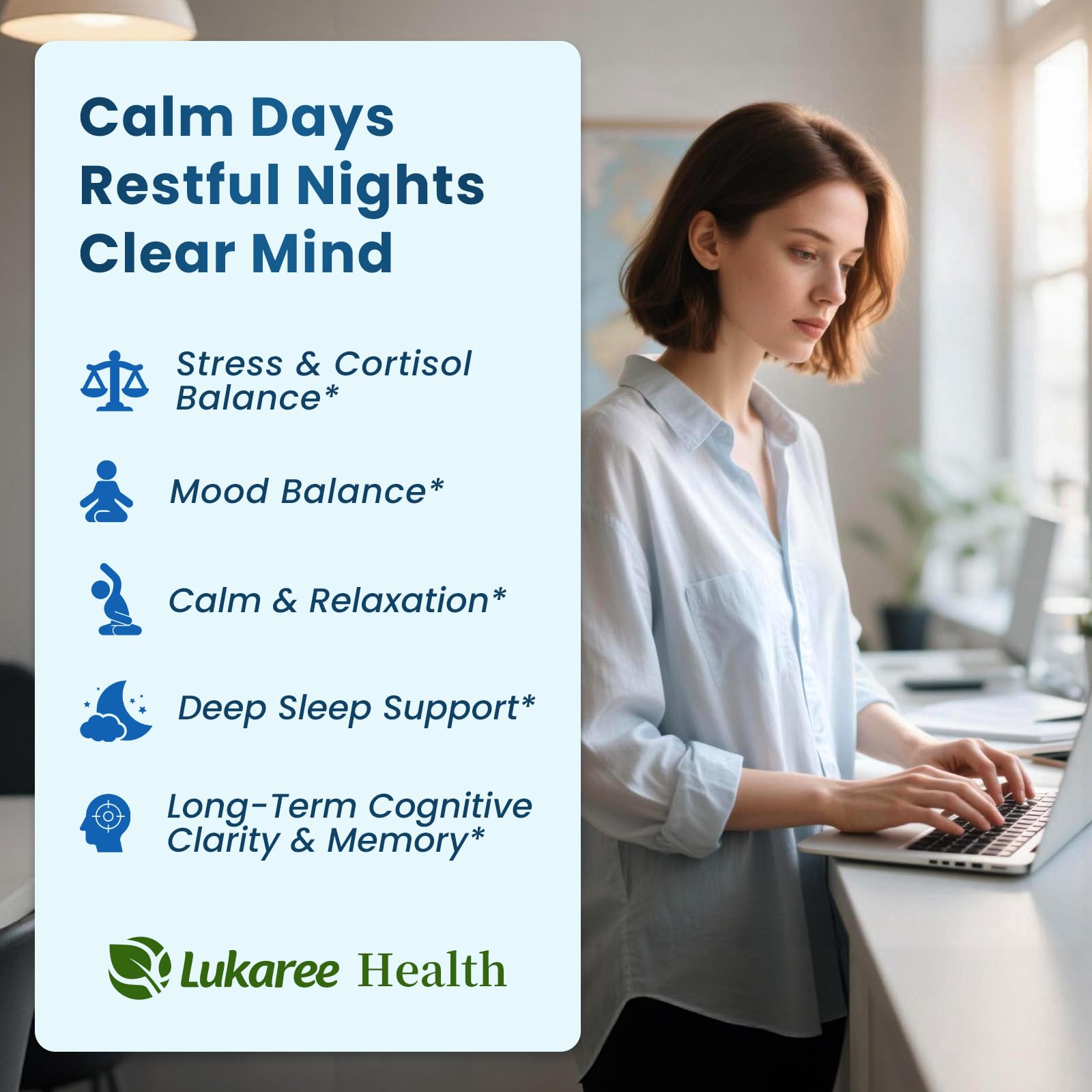 Lithium Orotate 5/10mg, L-Theanine 200mg, Ashwagandha 300mg - Mood Focus Memory Brain Supplements with Bacopa Monnieri, Lion’s Mane, Magnesium, Zinc D3 B6 Folate B12 - PrimeBioHealth - canada supplements
