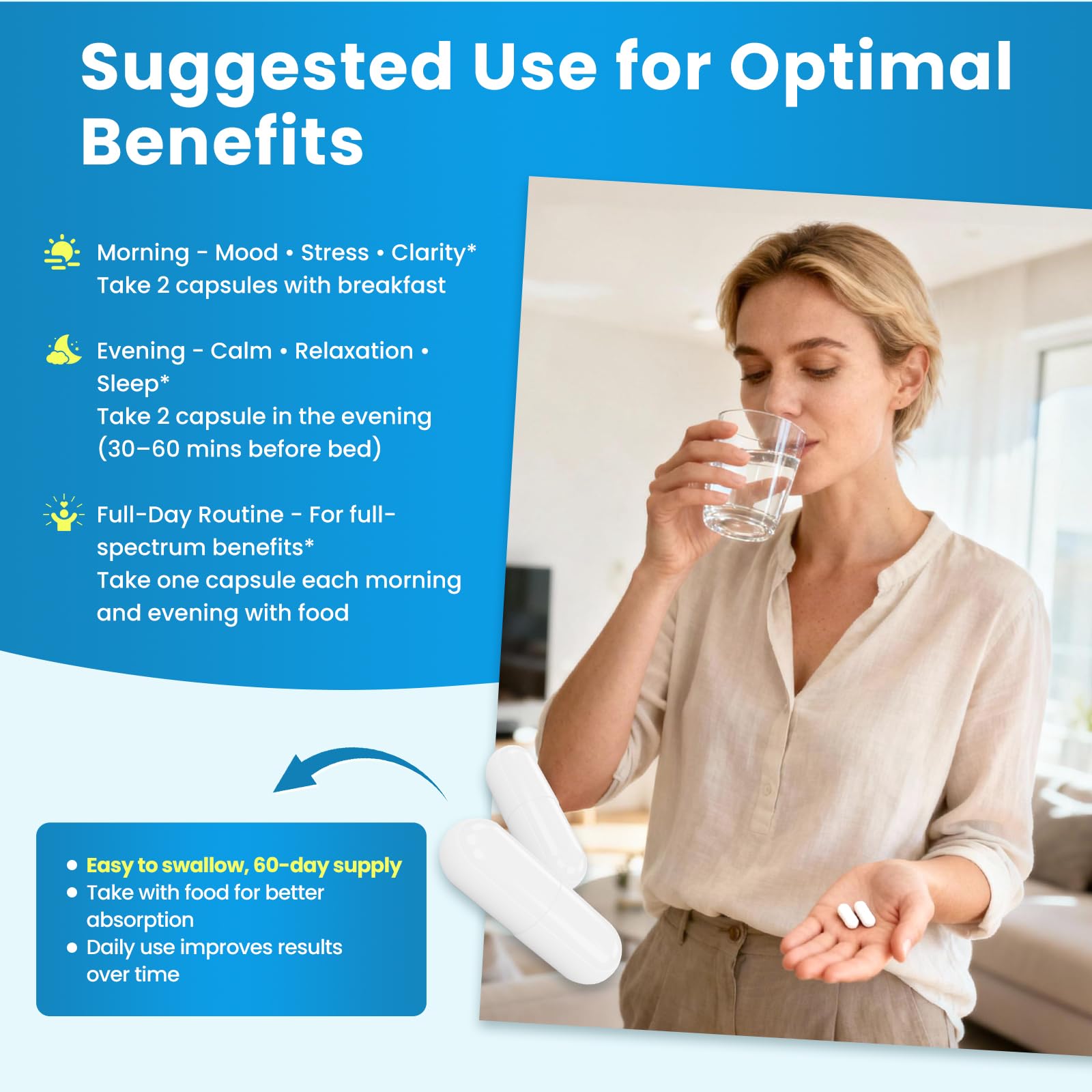 Lithium Orotate 5/10mg, L-Theanine 200mg, Ashwagandha 300mg - Mood Focus Memory Brain Supplements with Bacopa Monnieri, Lion’s Mane, Magnesium, Zinc D3 B6 Folate B12 - PrimeBioHealth - canada supplements