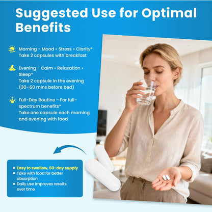 Lithium Orotate 5/10mg, L-Theanine 200mg, Ashwagandha 300mg - Mood Focus Memory Brain Supplements with Bacopa Monnieri, Lion’s Mane, Magnesium, Zinc D3 B6 Folate B12 - PrimeBioHealth - canada supplements