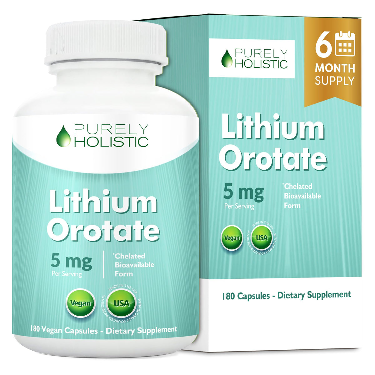 Lithium Orotate 5mg, 180 Vegetarian Lithium Capsules, Supplement Lithium Orotate 5mg, 180 Vegetarian Lithium Capsules, Helps Maintain Healthy Mood - PrimeBioHealth - canada supplements