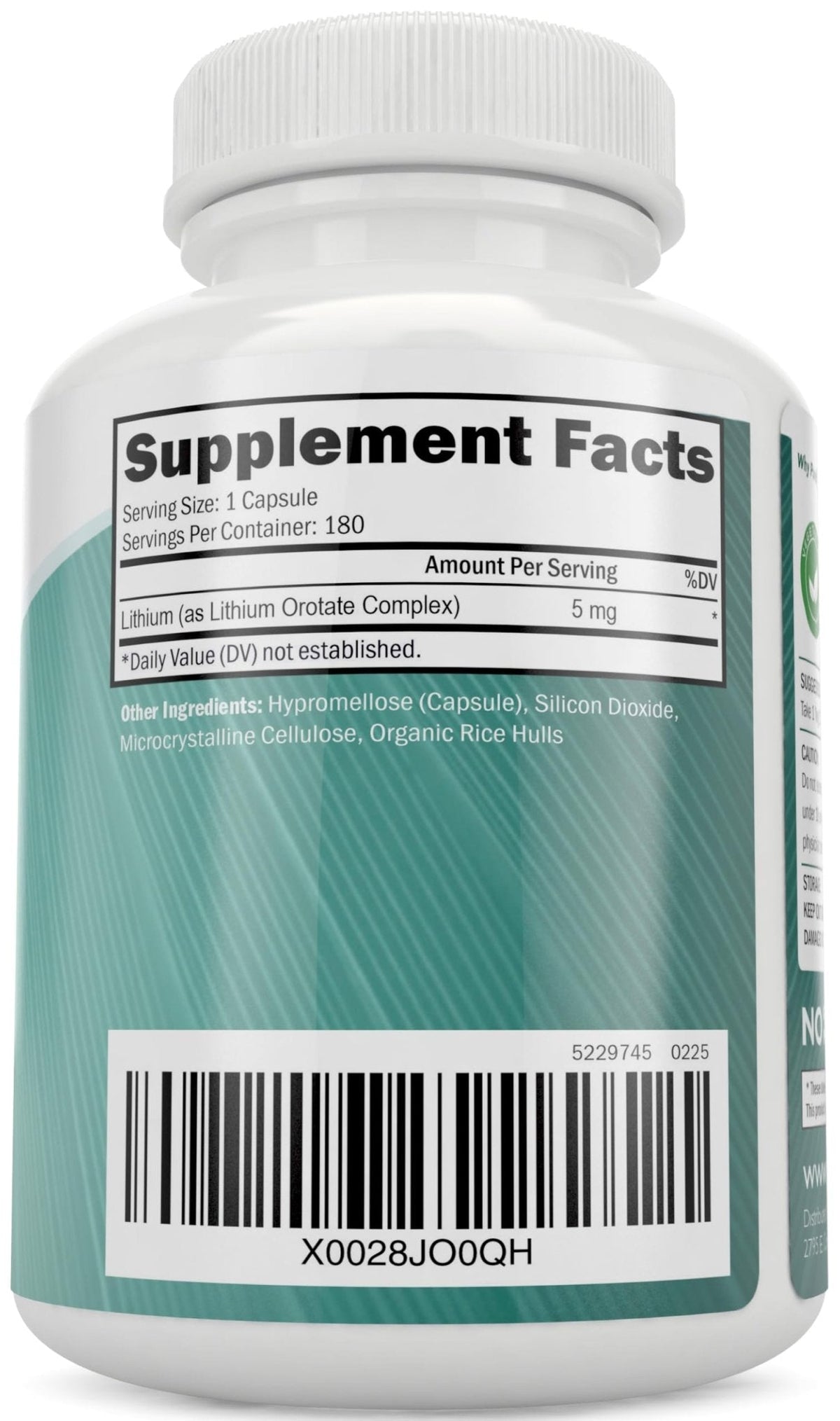 Lithium Orotate 5mg, 180 Vegetarian Lithium Capsules, Supplement Lithium Orotate 5mg, 180 Vegetarian Lithium Capsules, Helps Maintain Healthy Mood - PrimeBioHealth - canada supplements