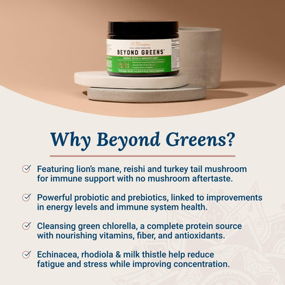 Live Conscious Beyond Greens & Collagen Peptides Peach Mango| Mushroom Coffee Alternative Low Caffeine + Hair, Skin, Nail, and Joint Support - PrimeBioHealth - canada supplements