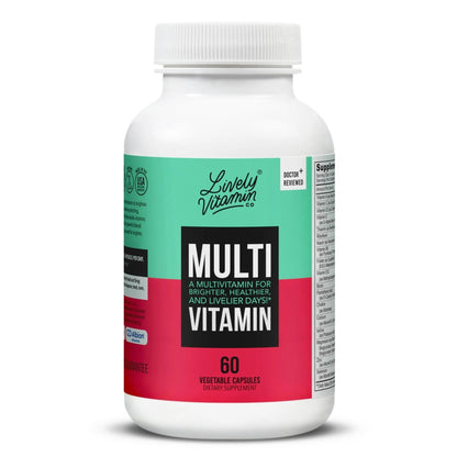 LIVELY VITAMIN CO. Multivitamin - 37 Vitamins Minerals and Extracts - Energy - Memory - Immune Function - Heart- Brain - Focus - Mood - Antioxidants - Dairy Gluten Soy Free - 60 Vegetarian Capsules - PrimeBioHealth - canada supplements