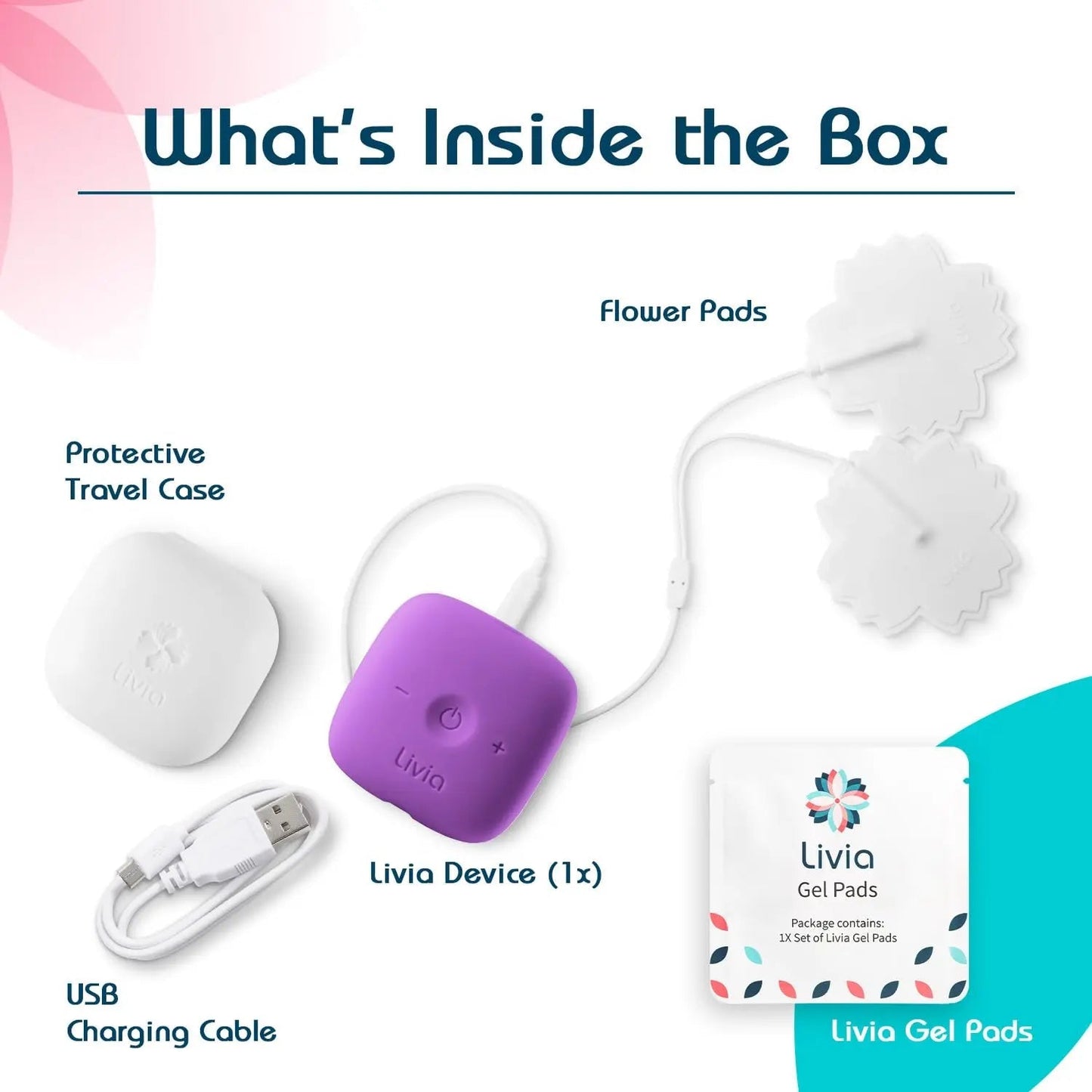 Livia Menstrual Pain Relief Device, Purple – Off-Switch for Period Pain – Portable & Discreet – Rechargeable, Up to 8 Hours Battery – Complete Kit with Stick-On Pads – The Go-to Travel Partner - PrimeBioHealth - canada supplements