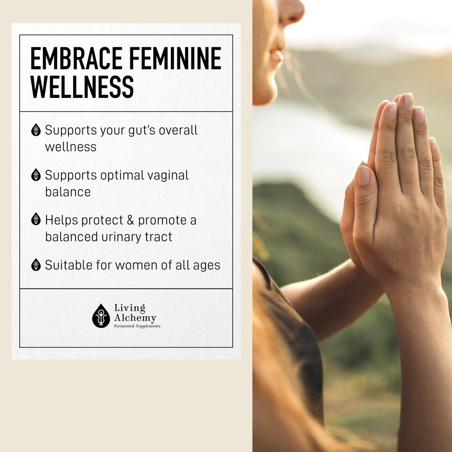 Living Alchemy Gut Health Supplements for Women - Your Flora Probiotics Women with Fermented Soybean, Cranberry Juice, Roselle, Prebiotics, Digestive Enzyme, & Probiotics - Vegan, Non-GMO, 60 Pcs - PrimeBioHealth - canada supplements