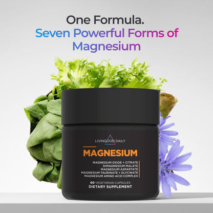 Livingood Daily Magnesium Supplement with Magnesium Glycinate, Citrate, Malate, Oxide, Aspartate, Amino Acid Complex and Chicory Root for Heart Health - PrimeBioHealth - canada supplements