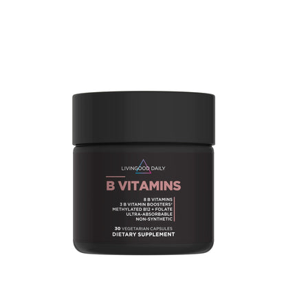 Livingood Daily Vitamin B Complex Capsules for Men and Women, Methylated B12 & Folate, 11 Active Forms Including B1 B2 B3 B5 B6 & Biotin, Gluten Free - PrimeBioHealth - canada supplements