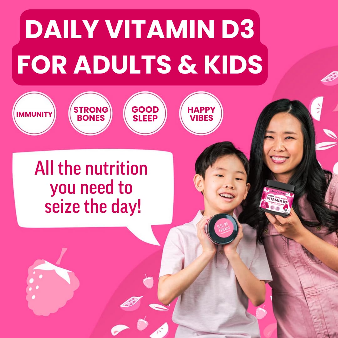 Llama Naturals Vitamin D3, Vegan, Organic Immune Support Supplement, Vitamin D Gummies for Adults and Kids, Real Fruit Gummy Vitamins, Promotes Bone Health - PrimeBioHealth - canada supplements