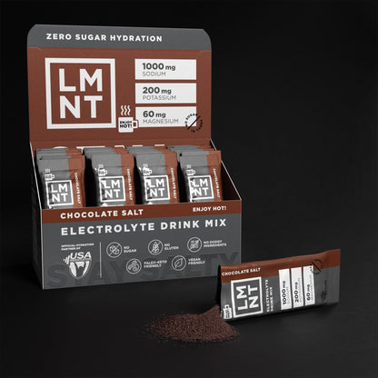 LMNT Zero Sugar Hot Chocolate or Coffee Mixer - Chocolate Salt | Drink Mix | 30-Count - PrimeBioHealth - canada supplements