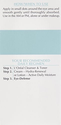 L'Oreal Paris Dermo-Expertise Eye Defense Eye Cream with Caffeine and Hyaluronic Acid 0.5 oz - PrimeBioHealth - canada supplements