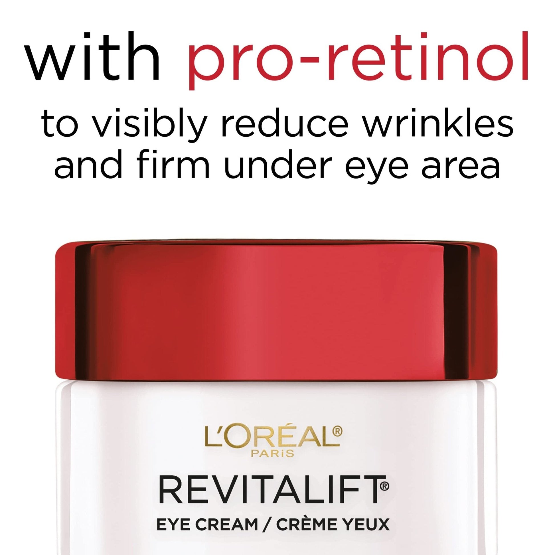 L'Oreal Paris Skincare Revitalift Anti-Wrinkle and Firming Eye Cream with Pro Retinol, Treatment to Reduce Dark Circles, Fragrance Free, 0.5 oz. - PrimeBioHealth - canada supplements
