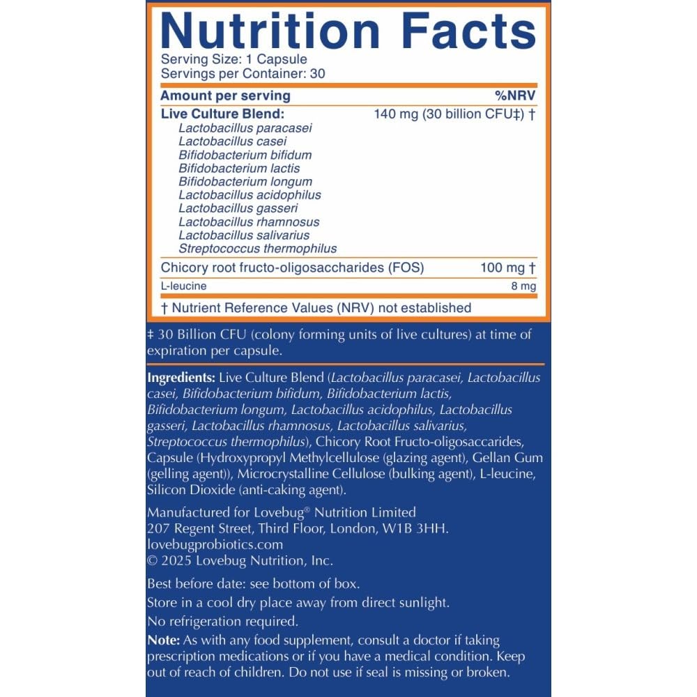 LOVEBUG Award Winning Maximum Strength | Rebuild & Restore Immune and Digestive Microbiome | 10 Clinically Studied Strains for Constipation - PrimeBioHealth - canada supplements