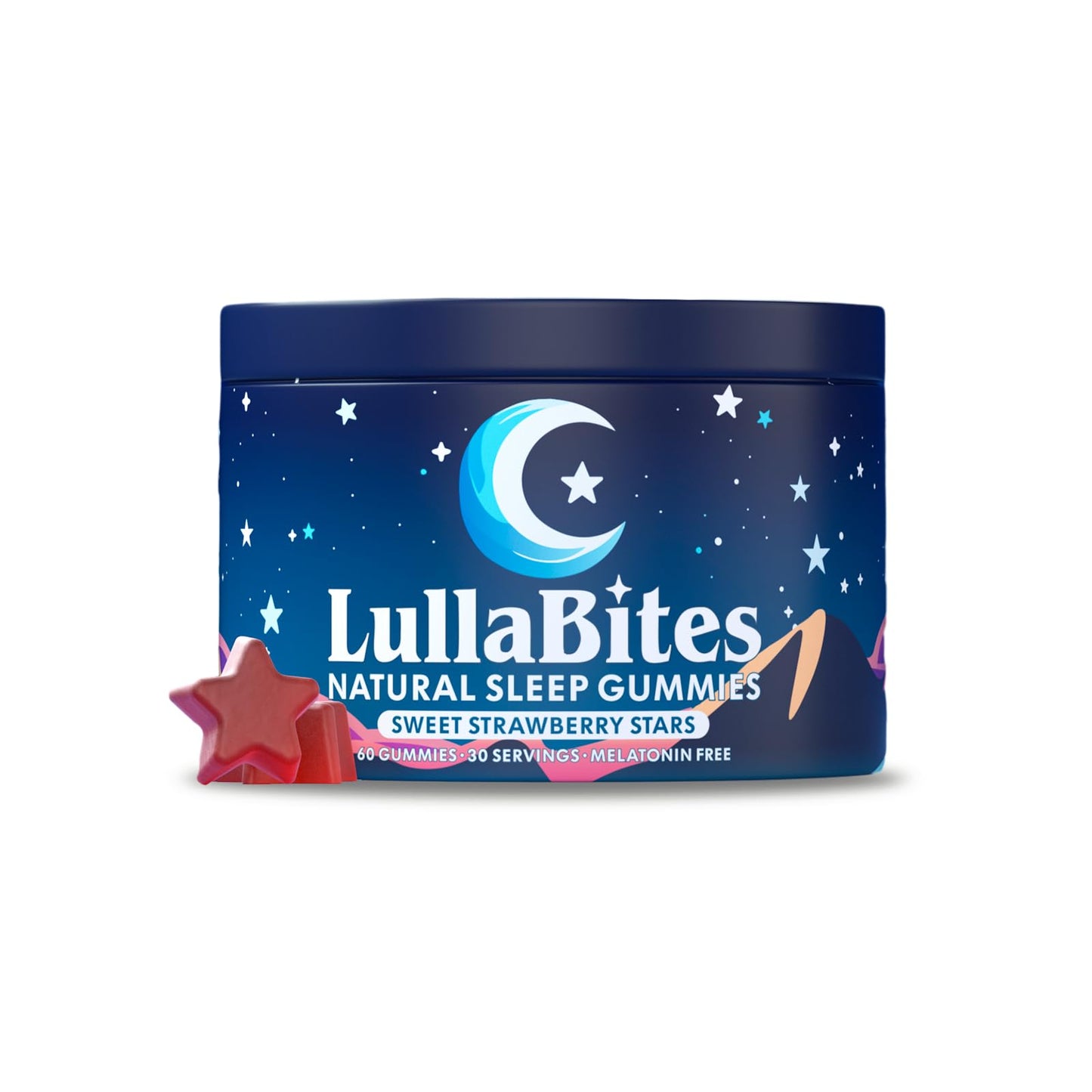 LullaBites - Natural Sleep Gummies - Made in USA - With 5-HTP, L-Theanine, Magnesium & Valerian Root - Melatonin Free - Vegan - Halal - Sugar, Gluten Free - Sweet Strawberry - PrimeBioHealth - canada supplements