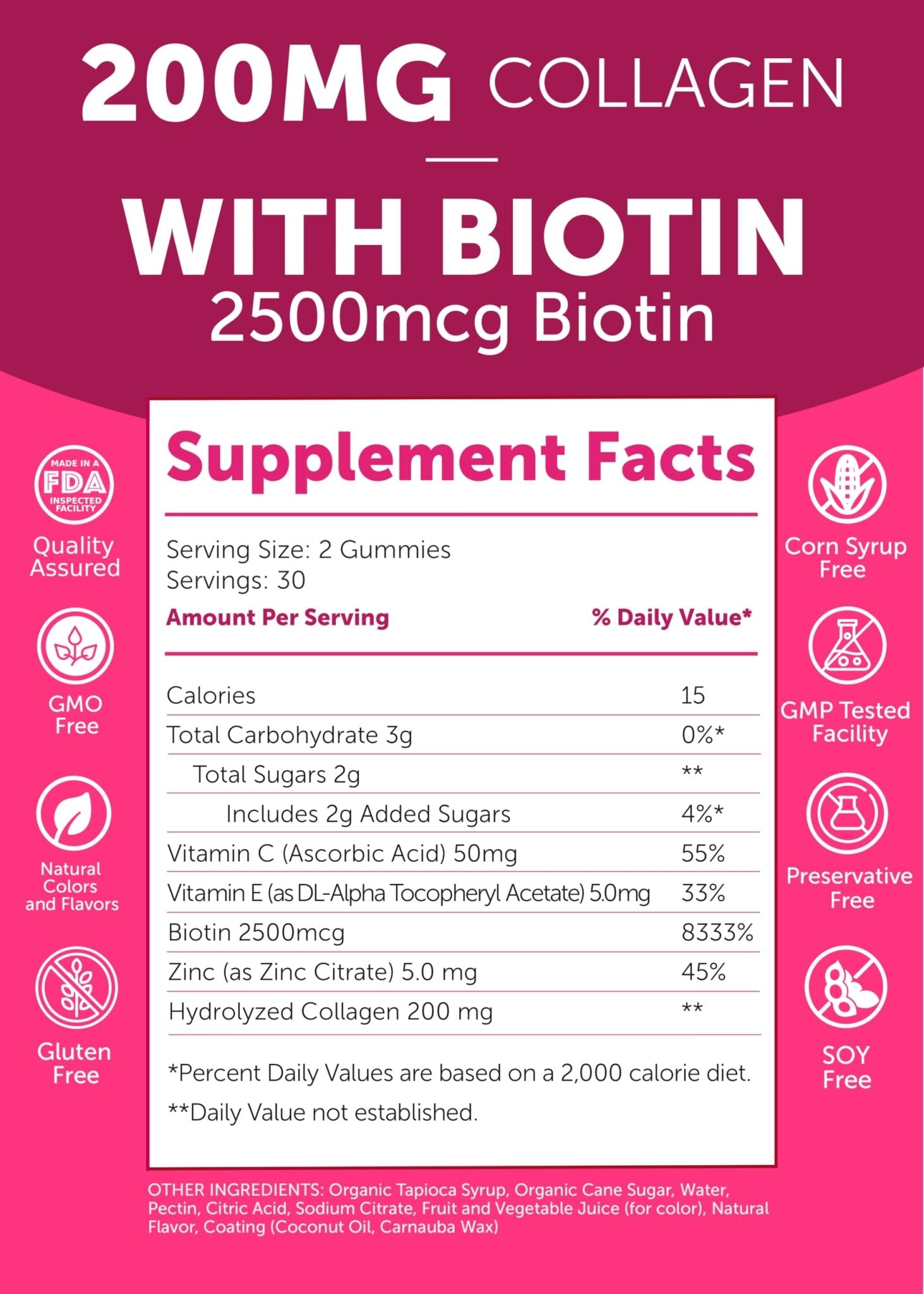 Lunakai USA Made Collagen Peptides Gummies - 200mg Non-GMO Anti-Aging Formula with Biotin, Zinc, Vitamins C - PrimeBioHealth - canada supplements