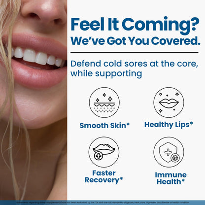 Lysine Cold Sore Treatment for Lips with Pre-Probiotics & VIT C | 1 Month Supply | Supercharged Lysine Capsules with Rhamnosus & Acidophilus for Cold Sores Relief - PrimeBioHealth - canada supplements