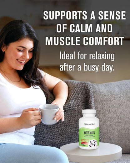 MagicMag C by NaturalSlim, Magnesium Citrate Capsules for Muscle Relaxation, Sleep Quality, Nerve Function & Electrolyte Support, Daily Magnesium Supplement - PrimeBioHealth - canada supplements