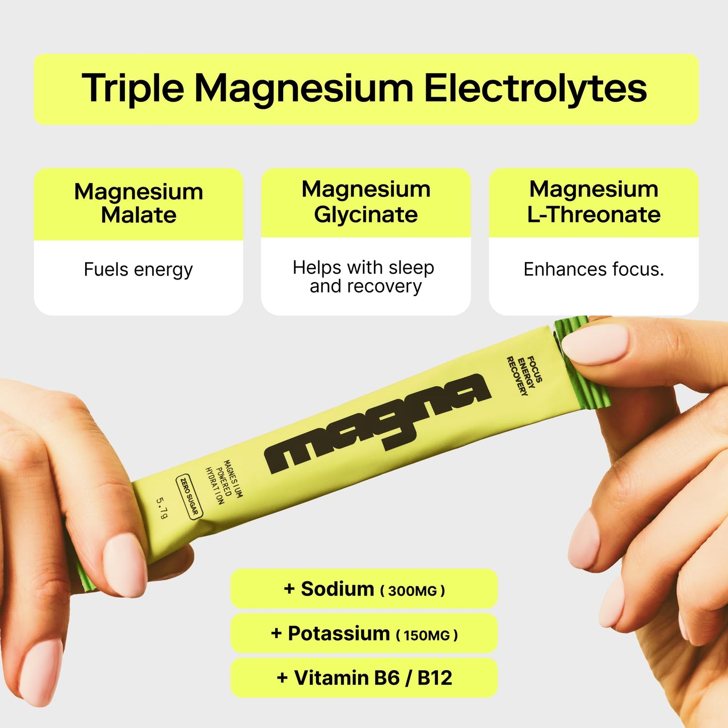 MAGNA Electrolytes Powder Drink Mix for Hydration, Energy & Focus Support with Magnesium L Threonate (28 Servings, Variety) - PrimeBioHealth - canada supplements