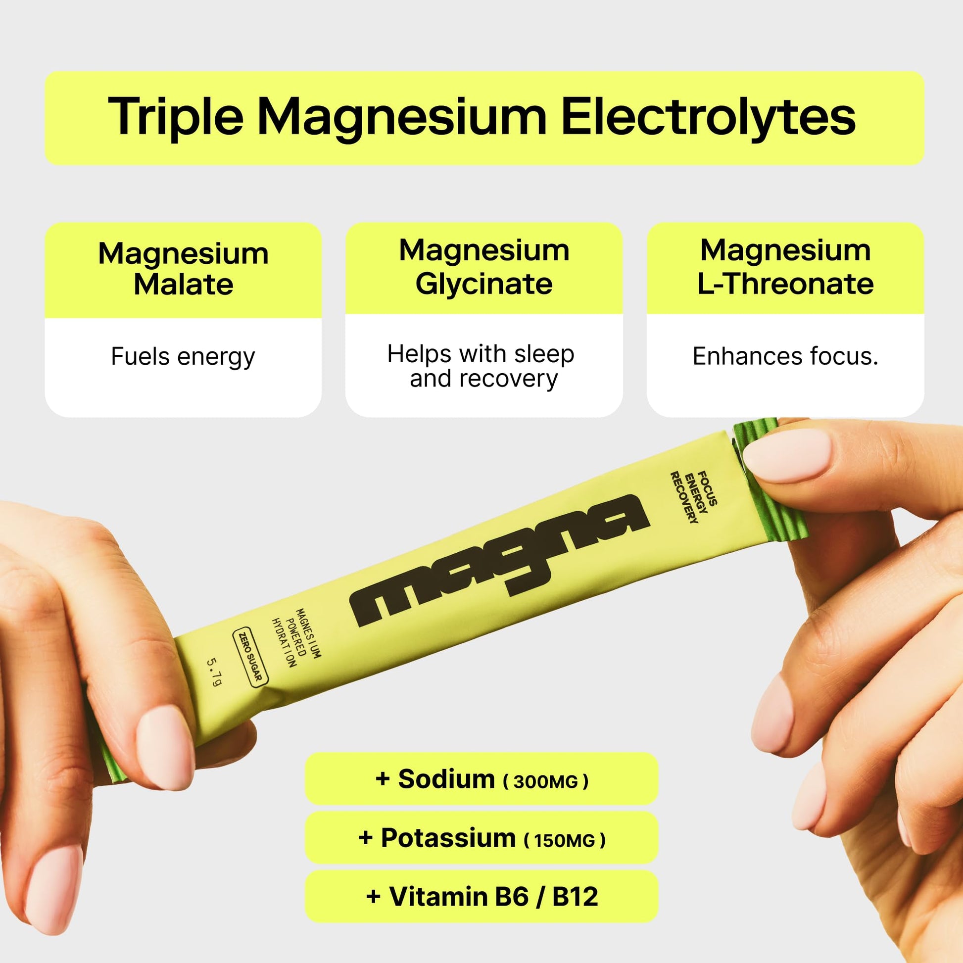 MAGNA Electrolytes Powder Drink Mix for Hydration, Energy & Focus Support with Magnesium L Threonate (28 Servings, Variety) - PrimeBioHealth - canada supplements