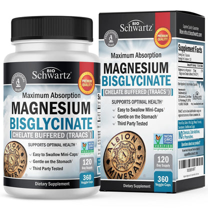 Magnesium Bisglycinate Chelated Supplement - High Absorption Magnesium Glycinate Supplement for Women and Men - Sleep, Muscle, Bone & Joint Support - PrimeBioHealth - canada supplements