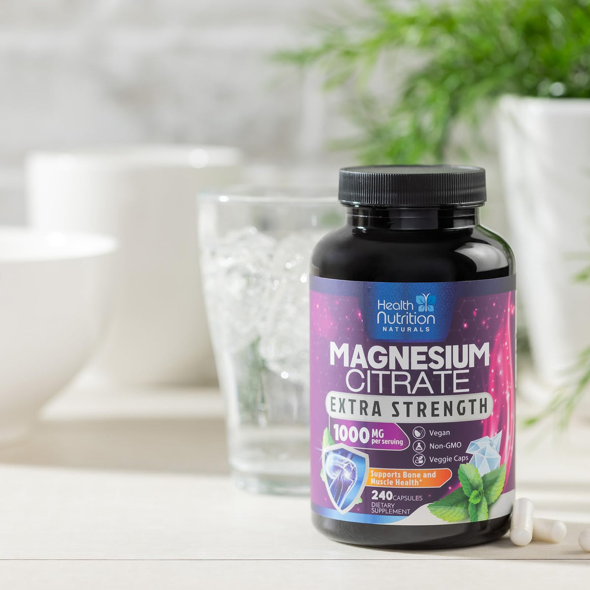Magnesium Citrate 1000mg Per Serving - Max Absorption Magnesium Powder Capsules for Muscle, Nerve, Bone and Heart Health Support, High Absorption Citrate Complex - PrimeBioHealth - canada supplements