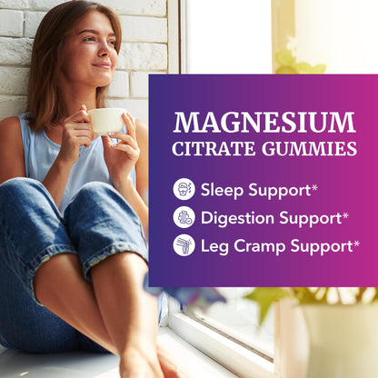Magnesium Citrate Gummies | Extra Strength for Calm, Relaxation & Digestion | High Absorption Magnesium Gummies for Adults | Vegan, Non-GMO - PrimeBioHealth - canada supplements
