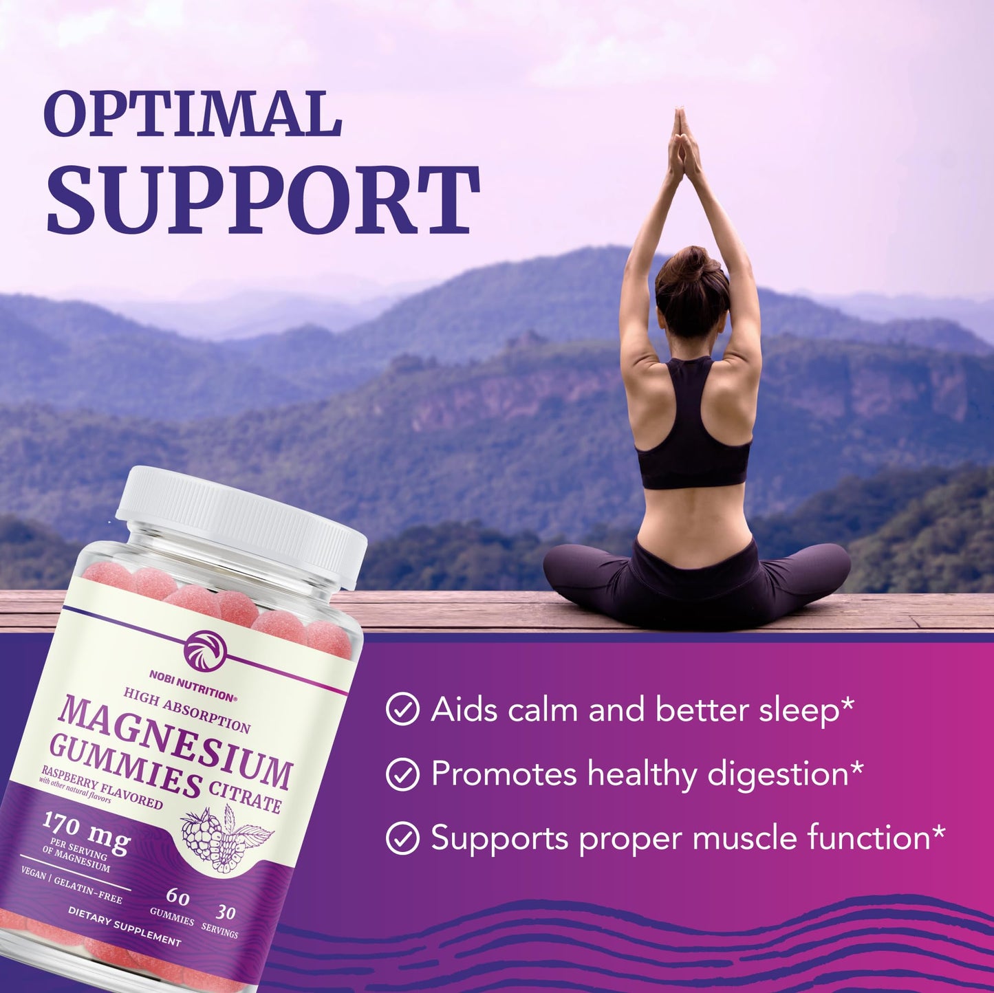 Magnesium Citrate Gummies | Extra Strength for Calm, Relaxation & Digestion | High Absorption Magnesium Gummies for Adults | Vegan, Non-GMO - PrimeBioHealth - canada supplements