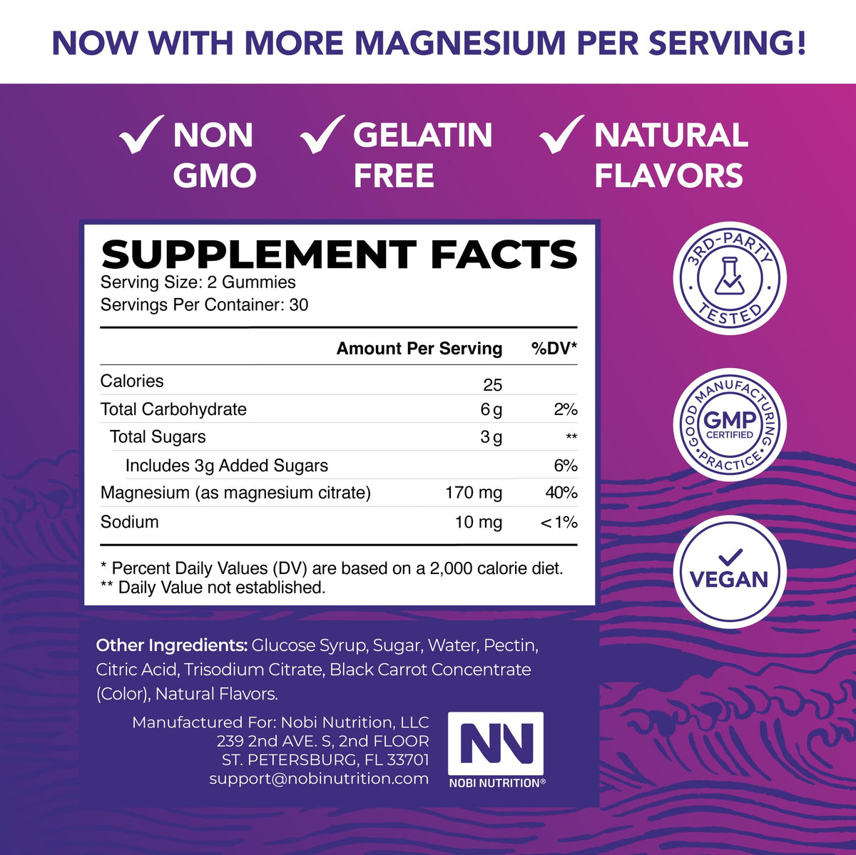 Magnesium Citrate Gummies | Extra Strength for Calm, Relaxation & Digestion | High Absorption Magnesium Gummies for Adults | Vegan, Non-GMO - PrimeBioHealth - canada supplements