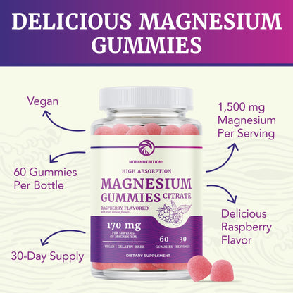 Magnesium Citrate Gummies | Extra Strength for Calm, Relaxation & Digestion | High Absorption Magnesium Gummies for Adults | Vegan, Non-GMO - PrimeBioHealth - canada supplements
