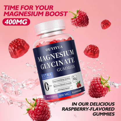 Magnesium Glycinate 400mg Gummies, Sugar Free Magnesium Gummies with Vitamins D, B6 for Sleep Support, - PrimeBioHealth - canada supplements