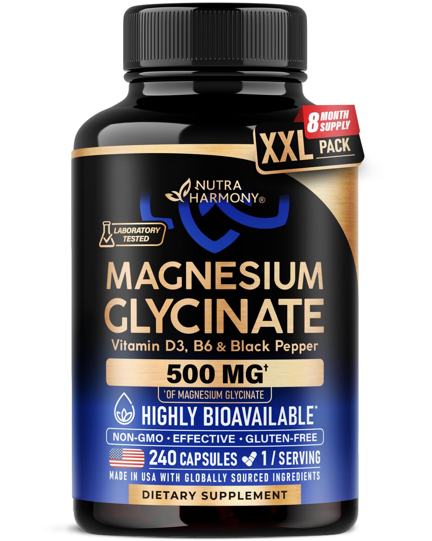 Magnesium Glycinate 500 mg - Chelated Supplement - High Absorption Form of Magnesium - Support for Sleep, Muscle & Heart Health - PrimeBioHealth - canada supplements