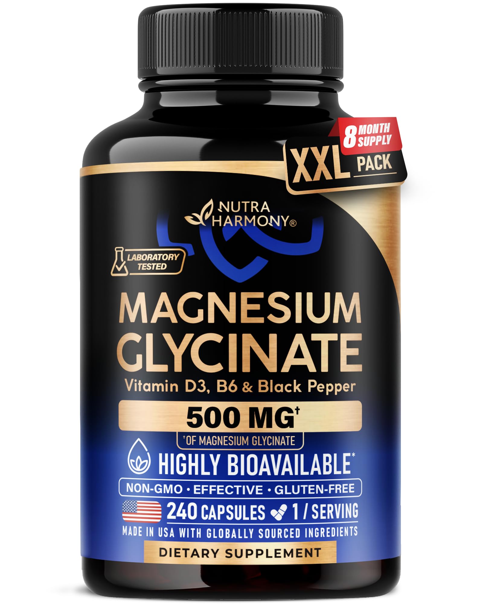 Magnesium Glycinate 500 mg - Chelated Supplement - High Absorption Form of Magnesium - Support for Sleep, Muscle & Heart Health - PrimeBioHealth - canada supplements