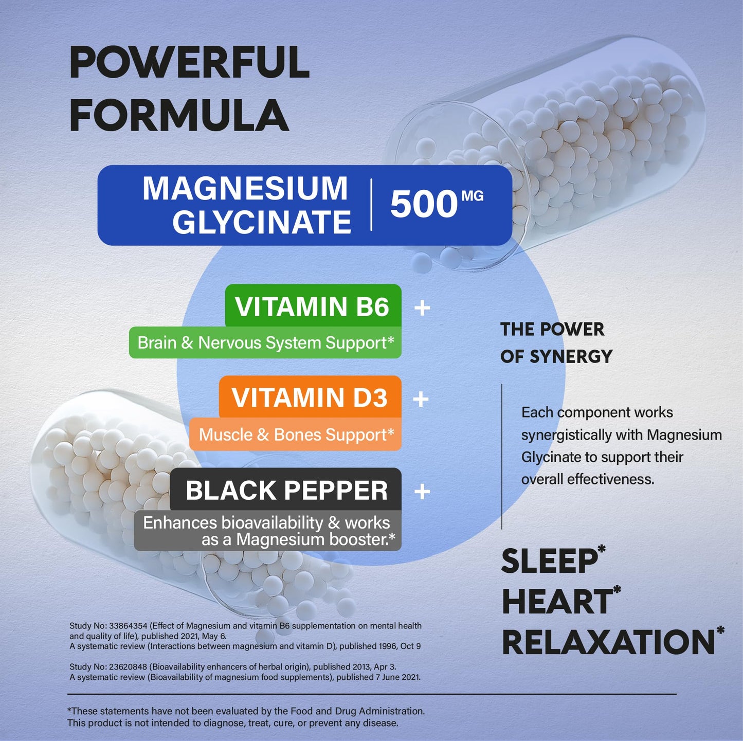 Magnesium Glycinate 500 mg - Chelated Supplement - High Absorption Form of Magnesium - Support for Sleep, Muscle & Heart Health - PrimeBioHealth - canada supplements