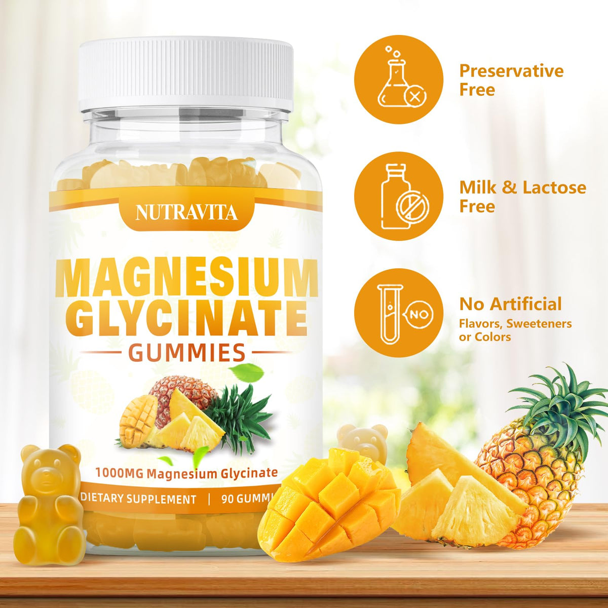 Magnesium Glycinate Gummies 1000mg with Magnesium L-Threonate,Chelated Magnesium Potassium Complex Supplement with VitD, B6, CoQ10, Calcium,Supports for Memory, Calm, - PrimeBioHealth - canada supplements
