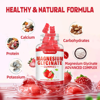 Magnesium Glycinate Gummies 1000mg with Magnesium L-Threonate,Chelated Magnesium Potassium Complex Supplement with VitD, B6, CoQ10, Calcium,Supports for Memory - PrimeBioHealth - canada supplements