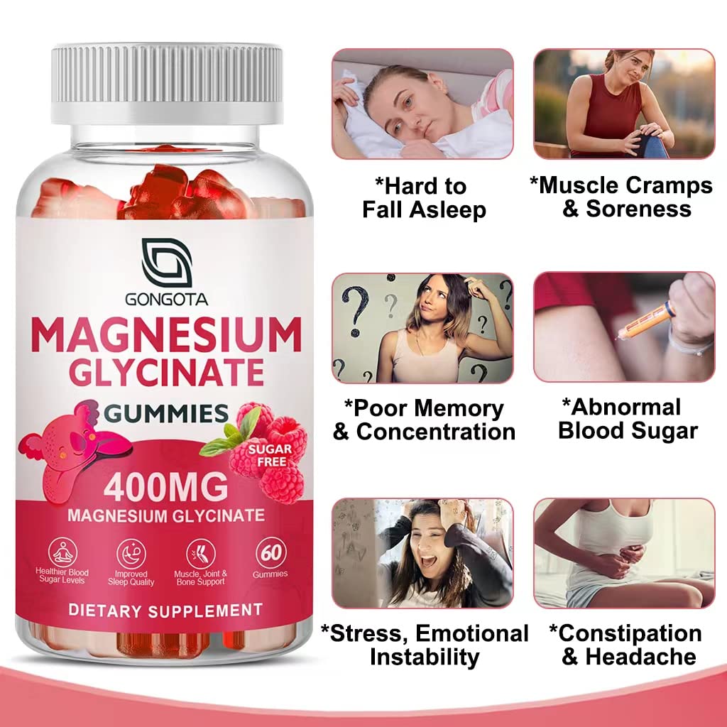 Magnesium Glycinate Gummies 400 mg with 100 mg Composite magnesium - Chelated Magnesium Potassium Supplement with Vitamin D, B6 Supports Calm, Sleep, Memory & Muscle - PrimeBioHealth - canada supplements