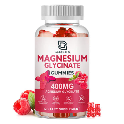 Magnesium Glycinate Gummies 400 mg with 100 mg Composite magnesium - Chelated Magnesium Potassium Supplement with Vitamin D, B6 Supports Calm, Sleep, Memory & Muscle - PrimeBioHealth - canada supplements