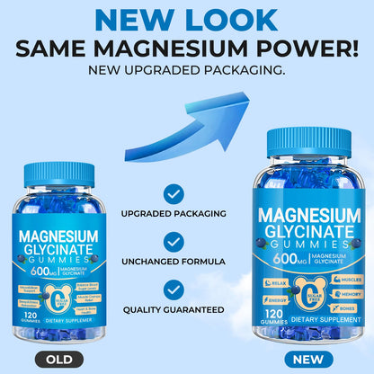 Magnesium Glycinate Gummies 600mg, Chewable Sugar Free Potassium Magnesium Gummies with Manganese Glycinate, Vitamin D, B6, and CoQ10 for Calm Suppor - PrimeBioHealth - canada supplements