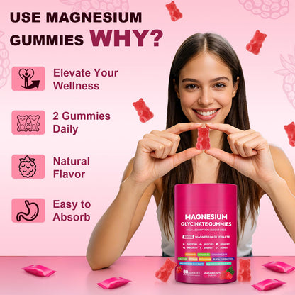 Magnesium Glycinate Gummies 600mg, High Absorption Magnesium Complex, Sugar Free Chewables Gummies with VitaminD & B6 - PrimeBioHealth - canada supplements