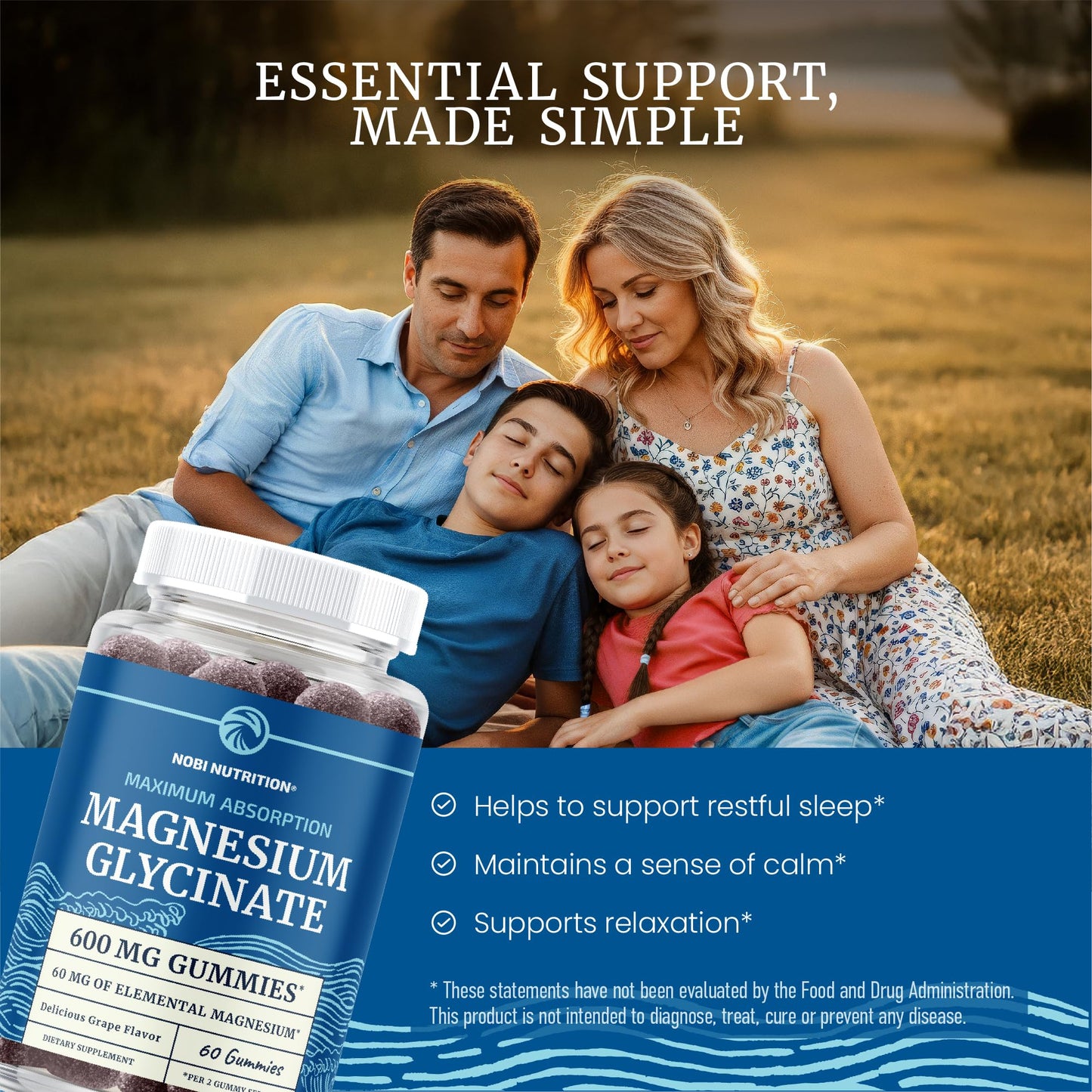 Magnesium Glycinate Gummies 600MG | Sleep, Calm & Relaxation Support | 60MG Elemental Mag Per Serving | Grape Flavor, Gluten-Free | High Absorption Magnesium Gummies for Women, Men & Family | 60 Ct - PrimeBioHealth - canada supplements