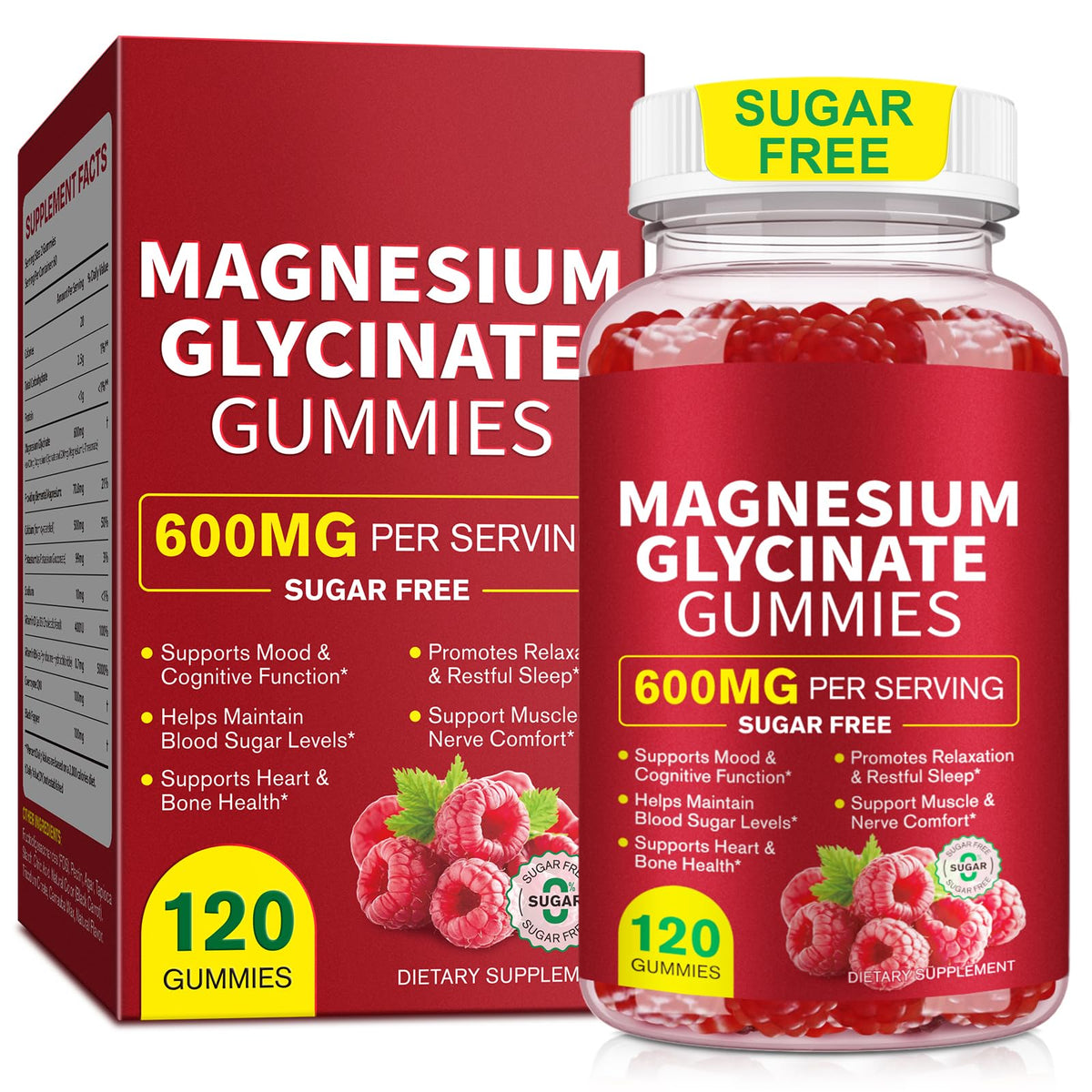 Magnesium Glycinate Gummies 600mg – Sugar-Free High Absorption Magnesium with L-Threonate, Supports Relaxation, Calm & Restful Sleep, - PrimeBioHealth - canada supplements