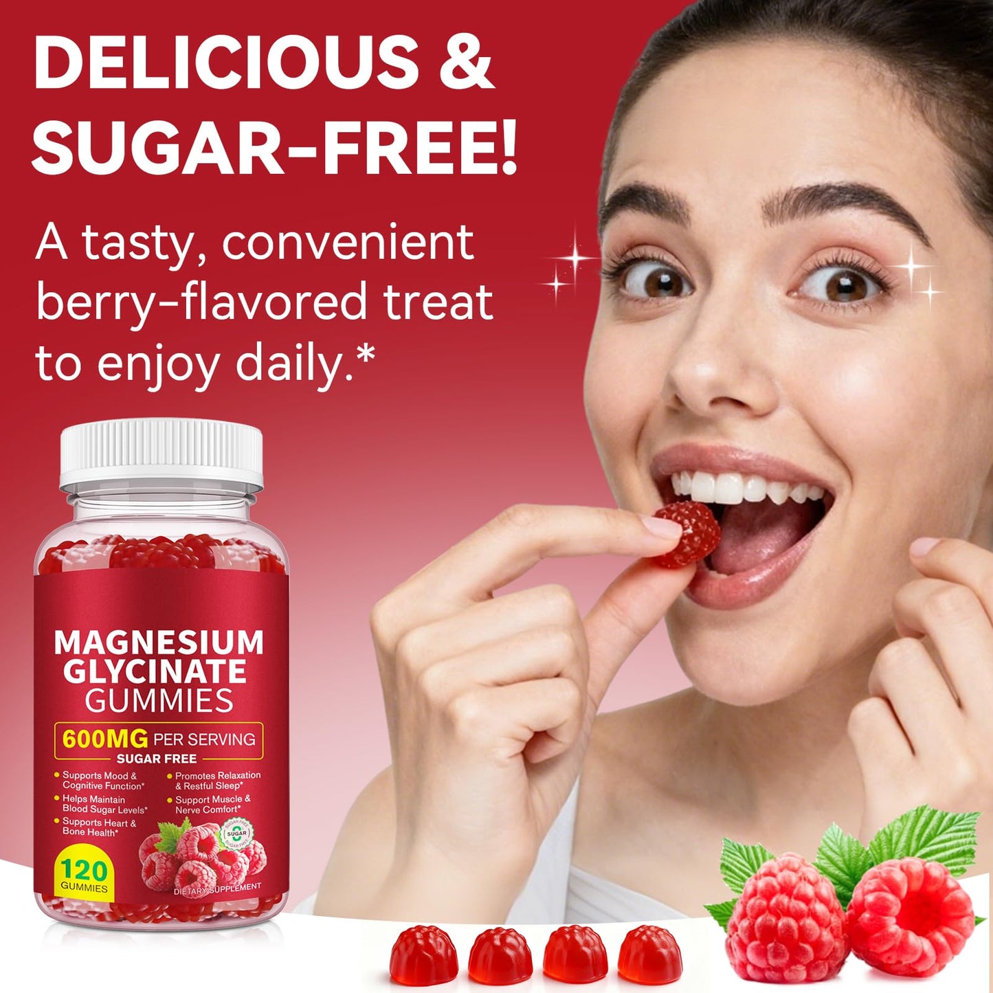 Magnesium Glycinate Gummies 600mg – Sugar-Free High Absorption Magnesium with L-Threonate, Supports Relaxation, Calm & Restful Sleep, - PrimeBioHealth - canada supplements