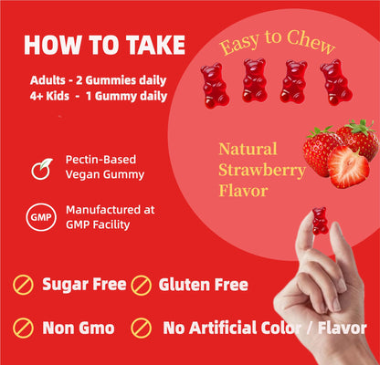 Magnesium Glycinate Gummies for Adults & Kids, 1000mg High Absorption Magnesium Complex Supplement, Sugar Free with Potassium,Vitamins for Calm, Sleep Supprt - PrimeBioHealth - canada supplements