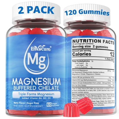 Magnesium Gummies - Triple Magnesium Complex, Magnesium Glycinate Gummies | Magnesium Glycinate, Malate, Citrate w/ D3 B6 B12, for Calm - PrimeBioHealth - canada supplements