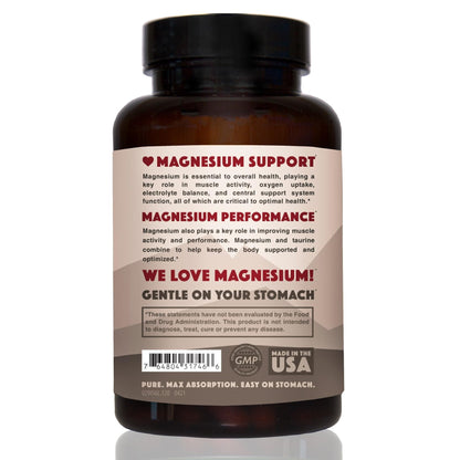 Magnesium Taurate 750mg (150mg Elemental Magnesium) – 120 Vegetarian Capsules – High-Absorption Magnesium Taurate Supplement for Heart, Muscle, and Nerve Support - PrimeBioHealth - canada supplements