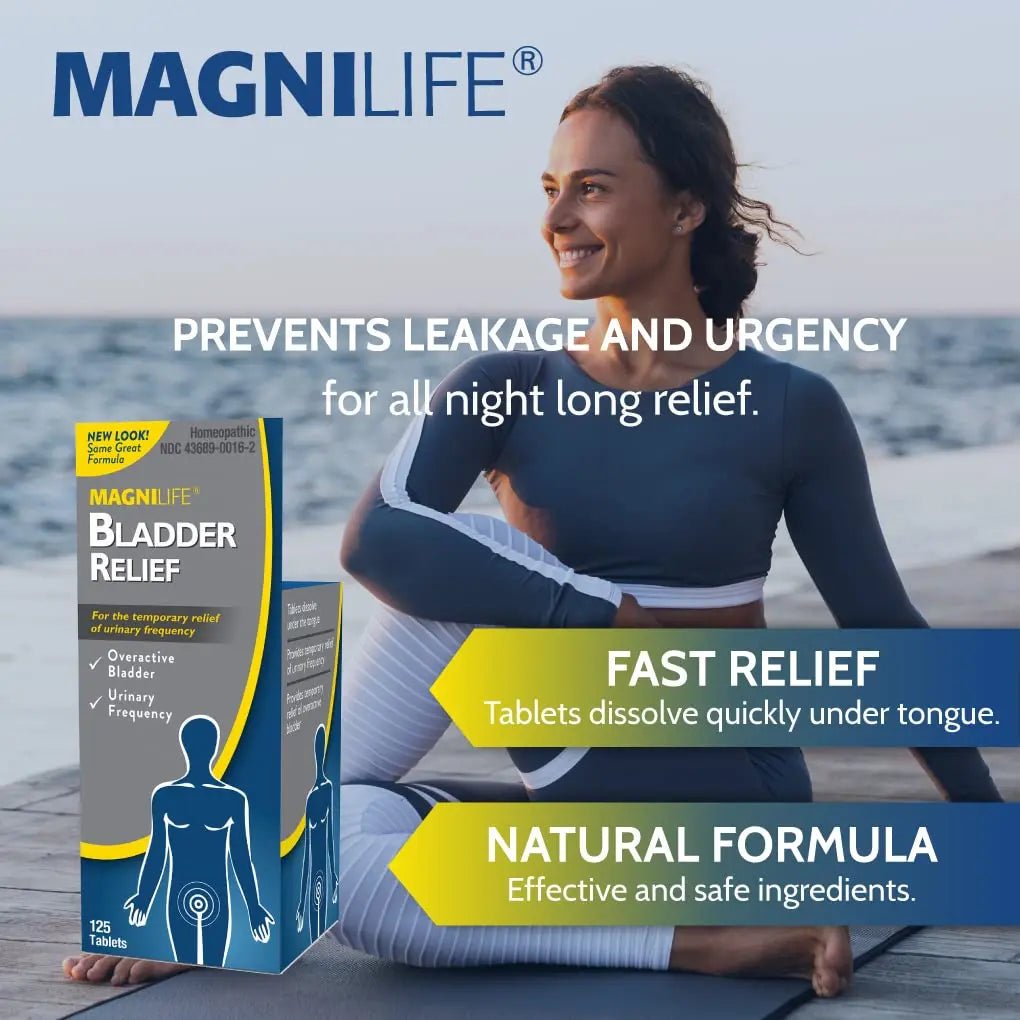 MagniLife Bladder Relief Tablets (125 Ct), Fast-Dissolving Homeopathic Support for Overactive Bladder, Leaks from Sneezing, Coughing or Movement, Daily Use Formula Safe for Men & Women - PrimeBioHealth - canada supplements
