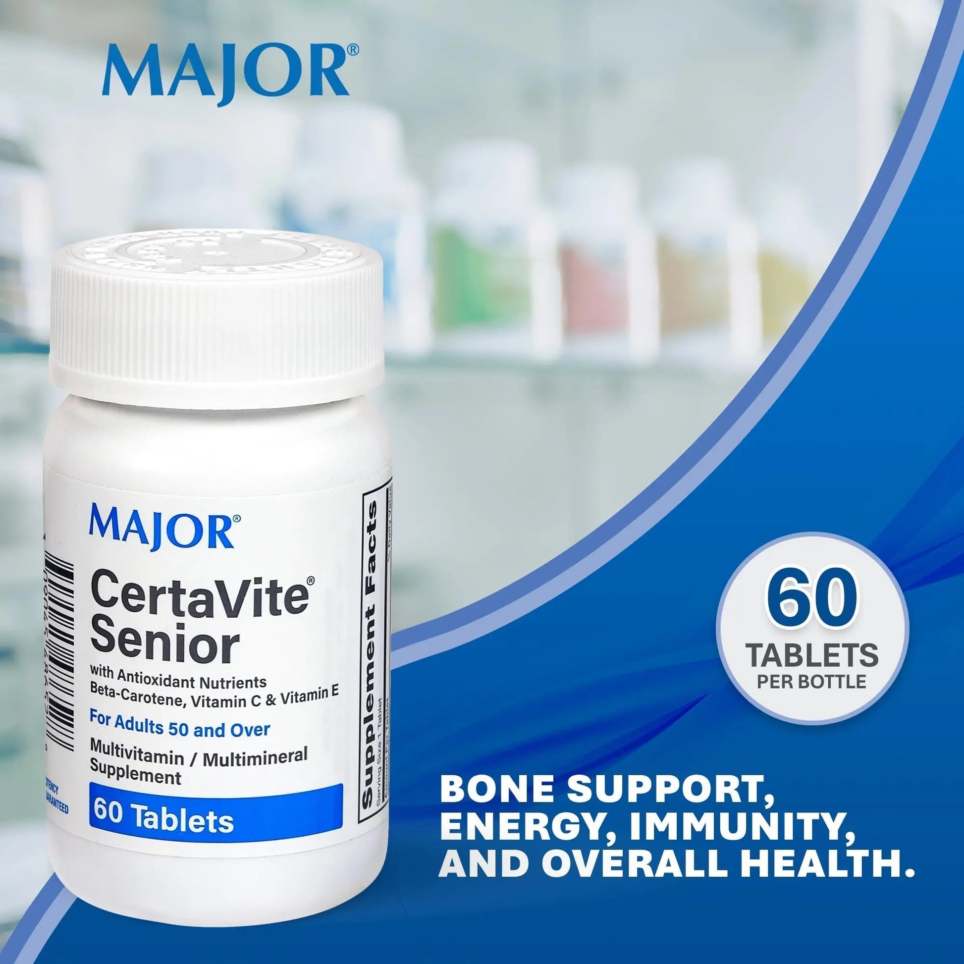 MAJOR CertaVite Senior Multivitamin with Antioxidants – Multivitamin for Women and Men with Beta-Carotene, Iron - PrimeBioHealth - canada supplements