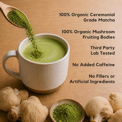Malama Ceremonial Grade Matcha Powder - Premium Japanese Matcha Green Tea Powder with Organic Lion’s Mane Extract - Organic, Gluten-Free, Vegan, & Unsweetened (2.1 oz) for Energy & Focus - PrimeBioHealth - canada supplements